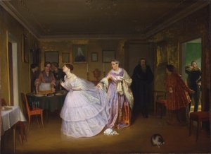 Der Major macht einen Heiratsantrag (Besichtigung einer Braut im Haus eines Kaufmanns)