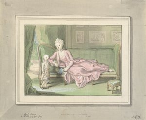 Dritter Entwurf für ein Gemälde von Caroline Mathilde und Frederik von Peder Als