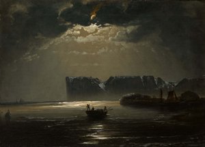 Das Nordkap bei Mondschein (1848)