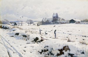 Eine Winterlandschaft, Holmstrup von Peder Monsted