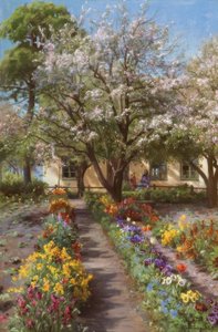 Blühender Garten im Frühling