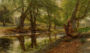 P. Mönsted, Frühlingstag am Waldbach von Peder Monsted
