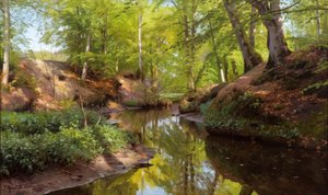 Sonniger Tag am Waldbach von Peder Monsted