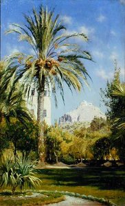 Die Gärten des Königspalastes mit Blick auf den Lykavitos-Hügel, Athen von Peder Monsted