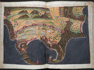 Plan oder Ansicht von Maskat, ca. 1635