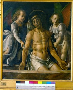 Christus im Grab zwischen zwei Engeln von Pedro Berruguete