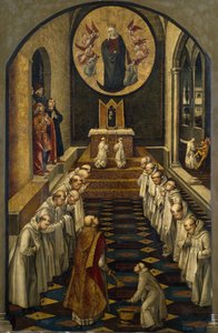 Die Erscheinung der Jungfrau vor einer Dominikanergemeinschaft, 1493-1499