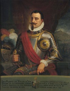 Porträt von Pedro de Valdivia, 1874 von Pedro León Carmona