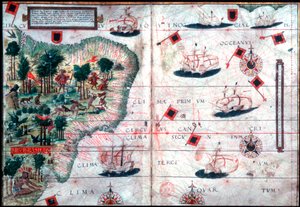 Karte von Brasilien von den portugiesischen Navigatoren Pedro Reinel und Lopo Homen, ca. 1525 von Pedro Reinel