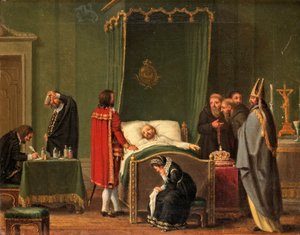 Sten Sture am Sterbebett von König Karl VIII. von Schweden von Pehr Hilleström