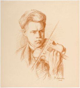 Heikki spielt (der Bruder des Künstlers) von Pekka Halonen