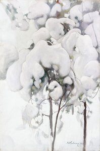 Schneebedeckte Kiefernsämlinge von Pekka Halonen