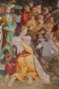 Johannes der Täufer tauft Menschen, Poggi-Kapelle von Pellegrino Tibaldi