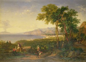 Die Bucht von Salerno, ca. 1820-30 von Penry Williams