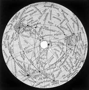 Mars: Kanäle und Oasen nach der Karte von P. Lowell - in „Der Himmel“ von Alphonse Berget, Larousse von Percival (after) Lowell