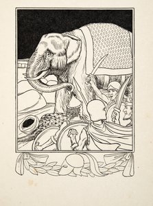 Porus gerettet von seinem Elefanten, aus Hundert Anekdoten über Tiere, veröffentlicht 1924 von Percy J. Billingshurst