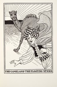 Das Kamel und die schwimmenden Stöcke, aus Fontaine Fabeln, veröffentlicht 1905 von Percy J. Billingshurst