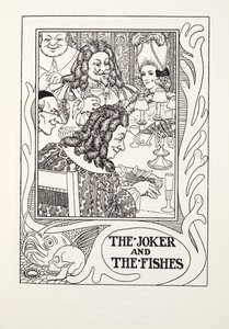 Der Joker und die Fische, aus Fontaine Fabeln, veröffentlicht 1905 (Gravur)