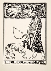 Der alte Hund und sein Herr, aus Hundert Fabeln von Äsop, veröffentlicht 1903 von Percy J. Billingshurst