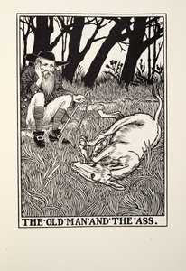 Der alte Mann und der Esel, aus Fontaine Fables, veröffentlicht 1905