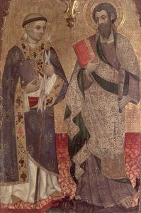 Detail von St. Bartholomäus und St. Bernhard von Clairvaux vom Altarbild des Klosters St. Dominikus von Manresa