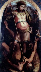 St. Michael, zentrales Panel (um 1535) von Perino del Vaga
