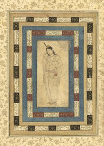 Eine stehende Dame, Isfahan, ca. 1620-25 von Persian School