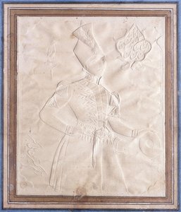 Eine khatt-i-nakhun Skizze von Nasr al-Din Shah von Persian School