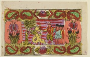 Moses und der Drache, spätes 19. Jahrhundert (handkolorierte Lithografie)