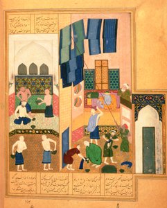 Harun al-Rashid und der Barbier in einem türkischen Bad