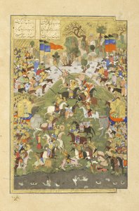 Talhand im Kampf gegen seinen Bruder, Illustration aus dem Shahnama (Buch der Könige), von Abul-Qasim Mansur Firdawsi (ca. 934-ca. 1020), 1444