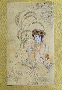 Persische Kunst: Junger Mann unter einer Weide von Persian School
