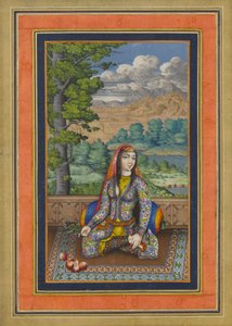 Porträt einer persischen Dame, Folio aus dem Davis-Album, ca. 1736-37 von Persian School