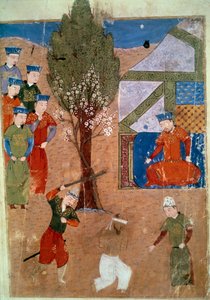 Darstellung von Chaghtai Khan (1227-1242) auf seinem Thron, er ist der Sohn von Dschingis Khan