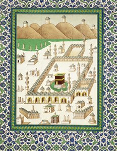 Schematische Ansicht von Mekka, die Quabah zeigend, aus einem Buch über persische Keramik von Persian School