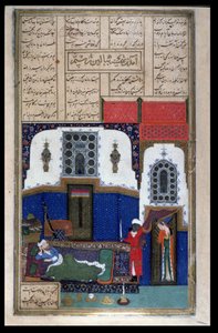 Tahmina betritt Rustams Kammer, Illustration aus dem Shahnama (Buch der Könige) von Abul-Qasim Manur Firdawsi (ca. 934-ca. 1020) ca. 1440-45