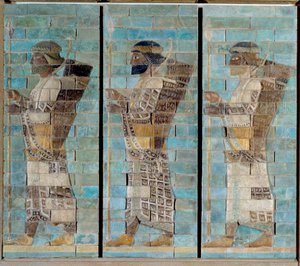 Das Fries der Bogenschützen, aus dem Palast von Darius I., König von Persien, in Susa