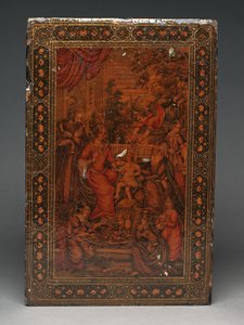 Werkzeugkasten, der die Heilige Familie darstellt, ca. 1830 (Mischtechnik) von Persian School