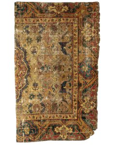 Ungewöhnliches kleines Tabriz-Medaillon-Teppichfragment, Nordwestpersien, erste Hälfte des 16. Jahrhunderts von Persian School