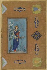 Frau mit einem Blumenstrauß, ca. 1575 von Persian School