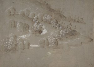 Landschaft recto, Landschaft verso, 1489-90 von Perugino