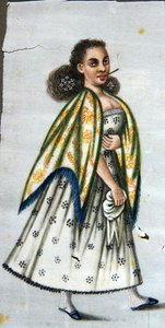 Dame mit Cheroot von Peruvian School