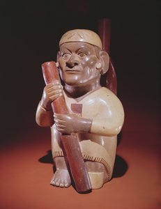 Sitzender einbeiniger Mann, Mochica-Kultur von Peruvian School