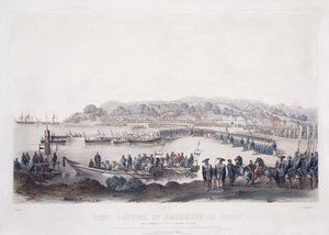 Erste Landung der Amerikaner in Japan in Gore-Hama am 14. Juli 1853