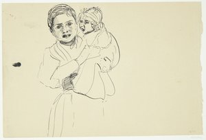 Italienische Frau mit Kind auf dem Arm von Peter Hansen