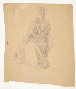 Die Frau des Künstlers (Frau Elise P. H.) sitzend. Studie zum Gemälde: Einweihung des Faaborg-Museums (1910-11) von Peter Hansen