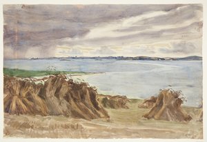 Roggen im Trab. Katterød rev. Im Hintergrund Bjørnø von Peter Hansen
