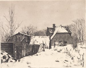 Winterlandschaft mit Haus