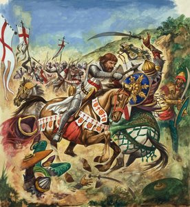 Richard Löwenherz (1157-99) während des Dritten Kreuzzugs
