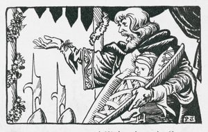Der erste Prinz von Wales, geboren in der Burg Caernarvon, wird von König Edward I. dem walisischen Volk vorgestellt von Peter Jackson